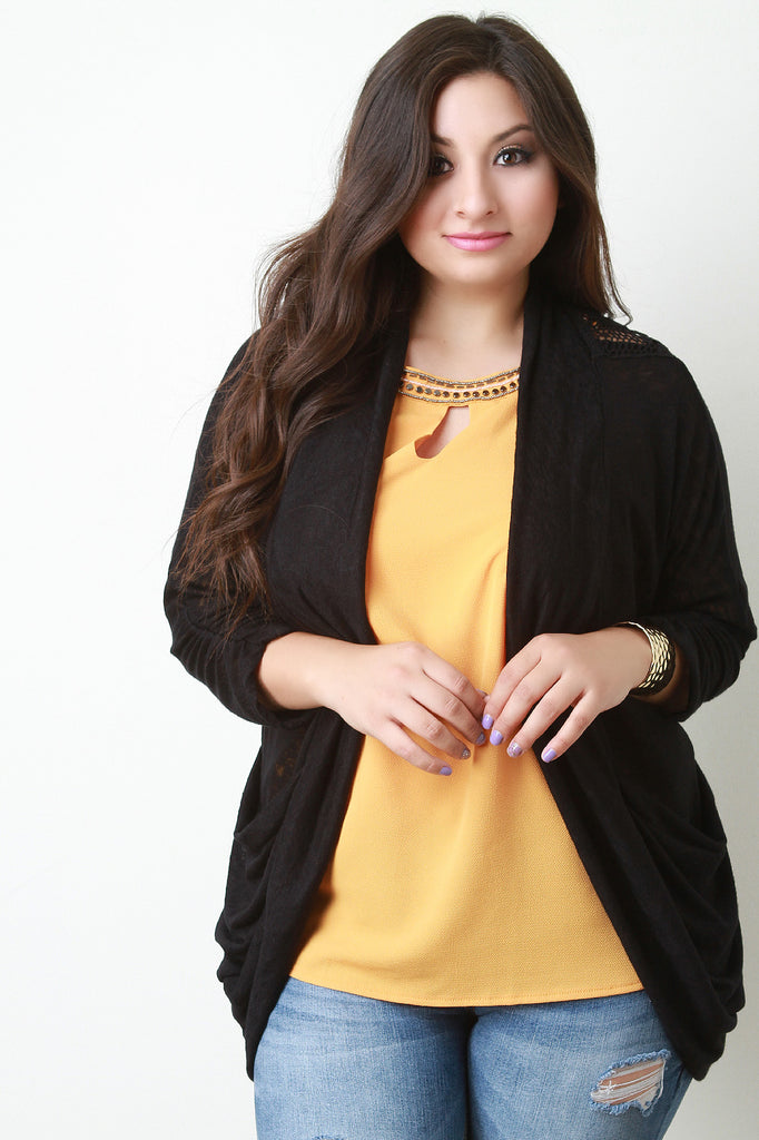 Embroidery Lace Back Cardigan