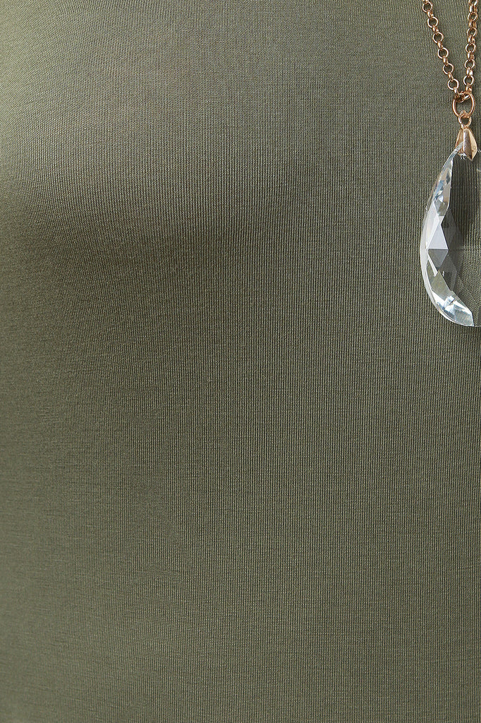 Jersey Knit Mock Neck Long Sleeves Jumpsuit