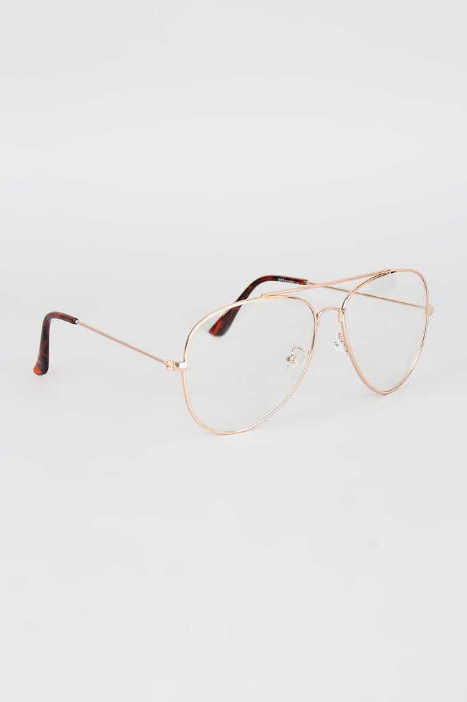 Double Bridge Clear Aviator Glasses