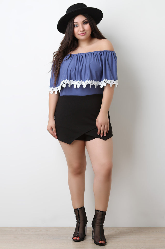 Asymmetrical Overlap High Waisted Shorts