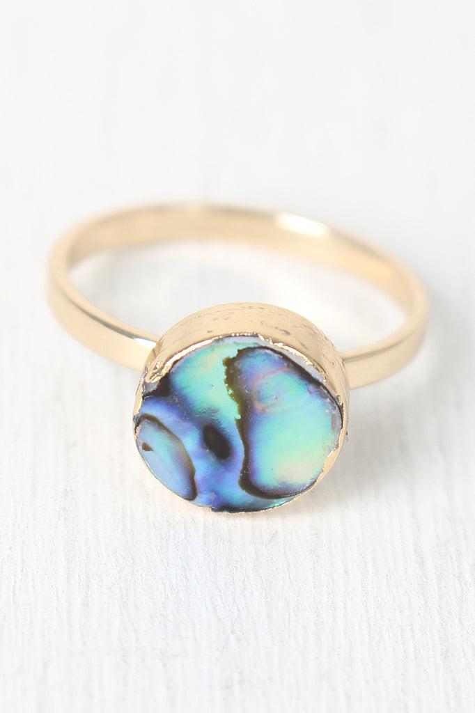 Abalone Shell Circle Ring