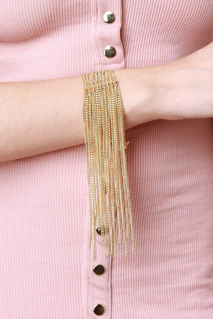 Curb Chain Fringe Bracelet