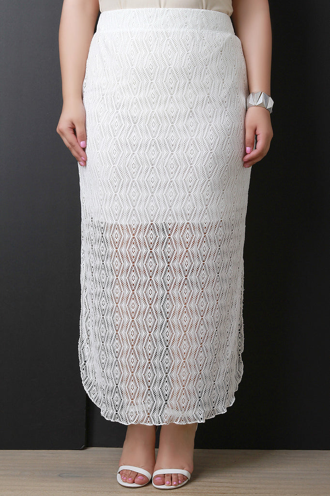 Crochet Side Slit Maxi Skirt