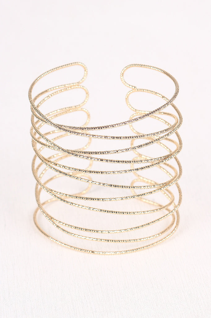 Overlapping Crisscross Cuff Bracelet