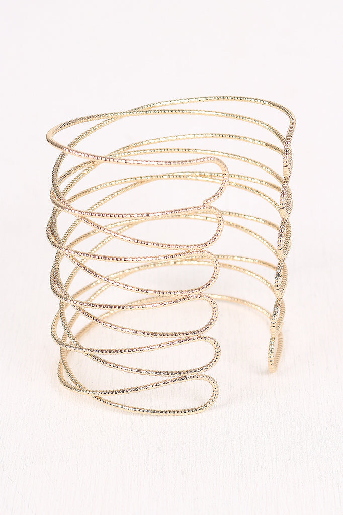 Overlapping Crisscross Cuff Bracelet