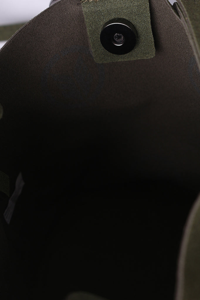 Vegan Nubuck Hoop Accent Crossbody Bag