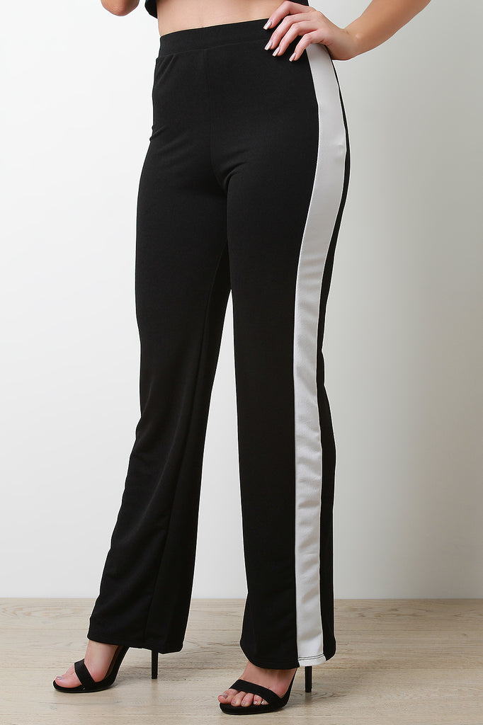 High Waisted Striped Stretchy Pants