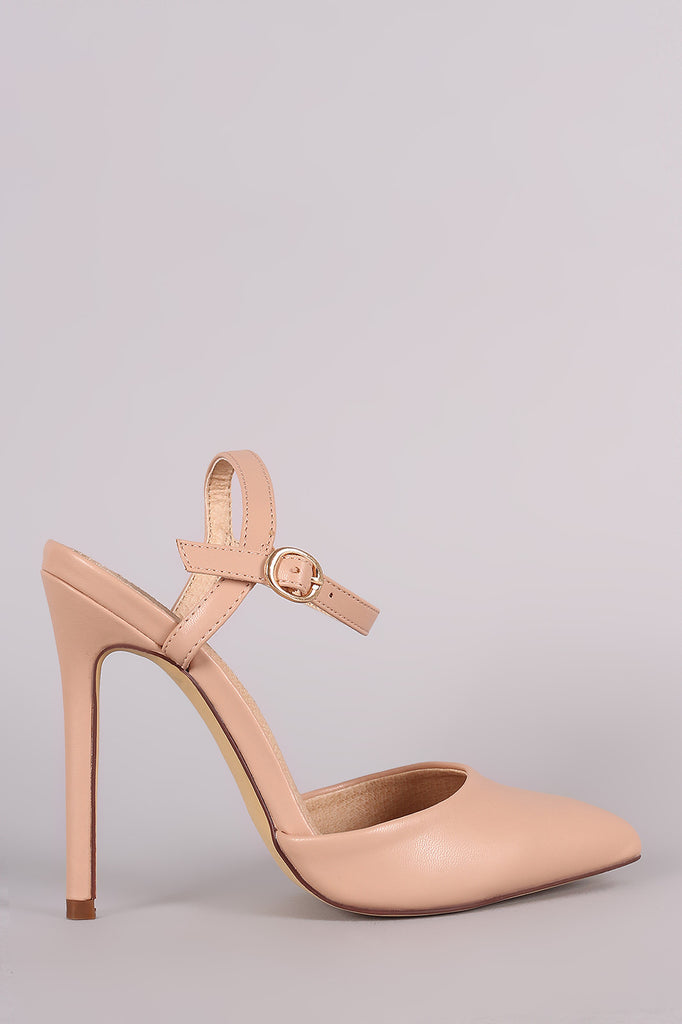 Liliana Pointy Toe Ankle Strap Stiletto Pump