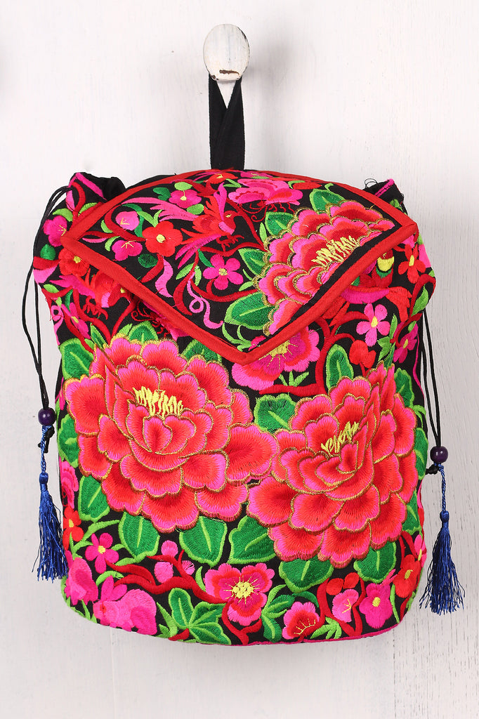 Oriental Lotus Tassel Backpack