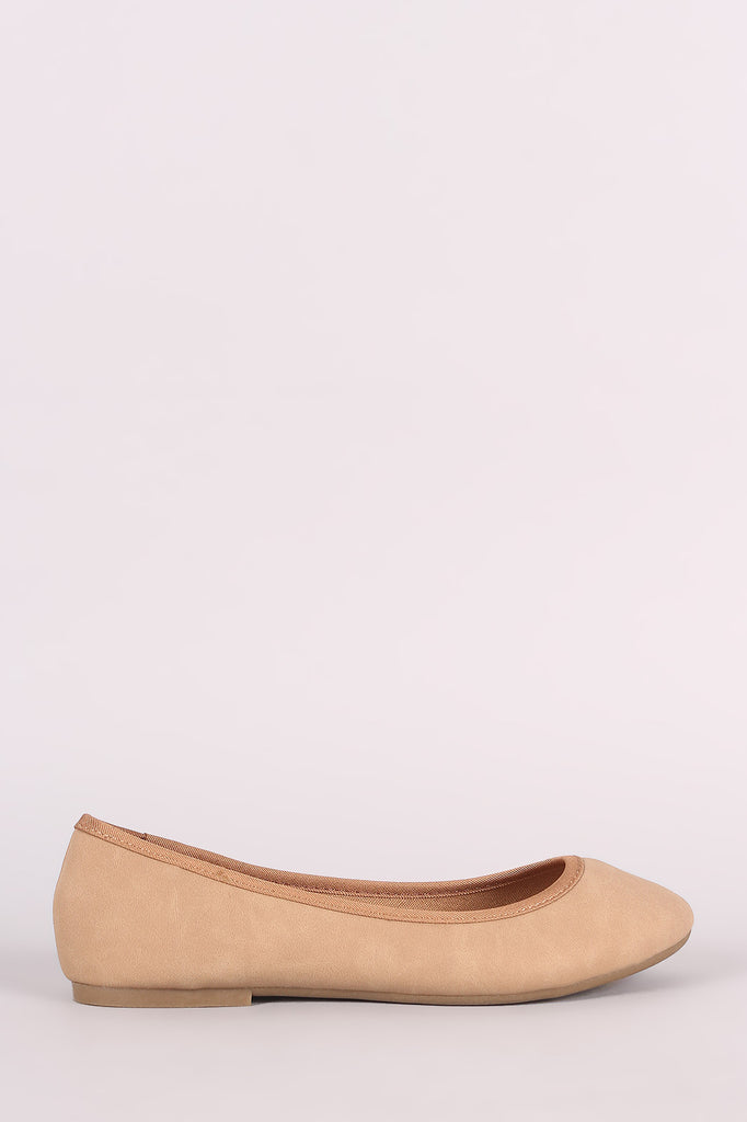 Bamboo Nubuck Round Toe Ballet Flat