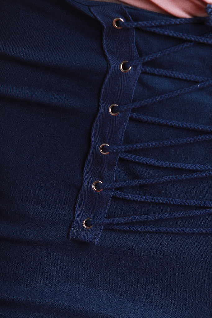 Corset Lace-Up High Waisted Shorts