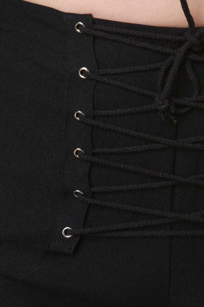 Corset Lace-Up High Waisted Shorts