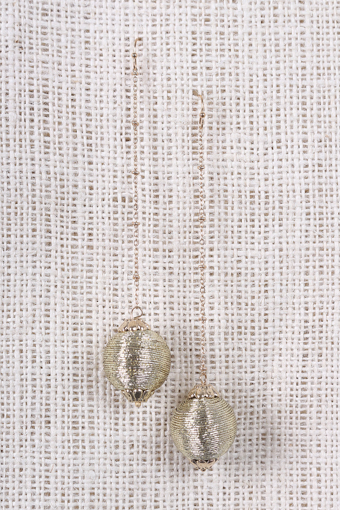 Metallic Drop Ball Earrings