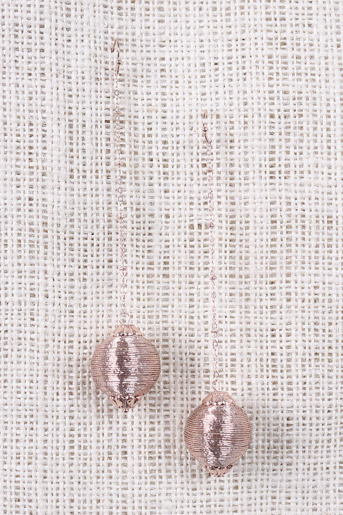 Metallic Drop Ball Earrings