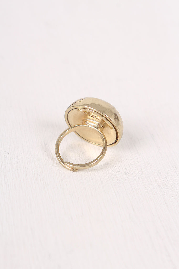 Hammered Half Dome Ring