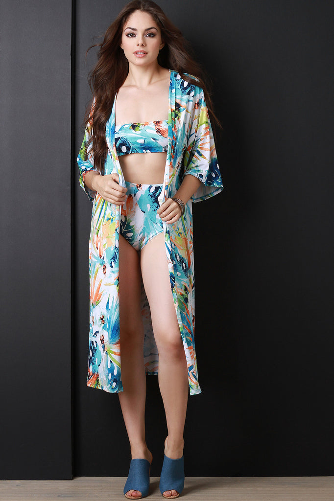 Monstera Leafy Cardigan Cover-Up