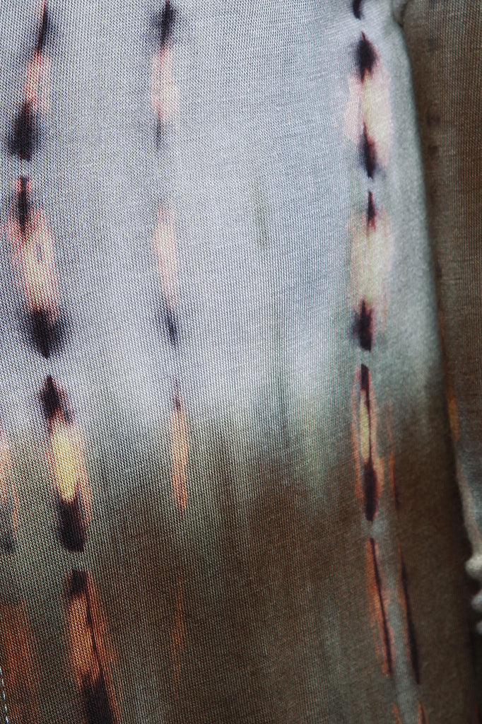 Tie Dye Jersey Knit Maxi Cardigan