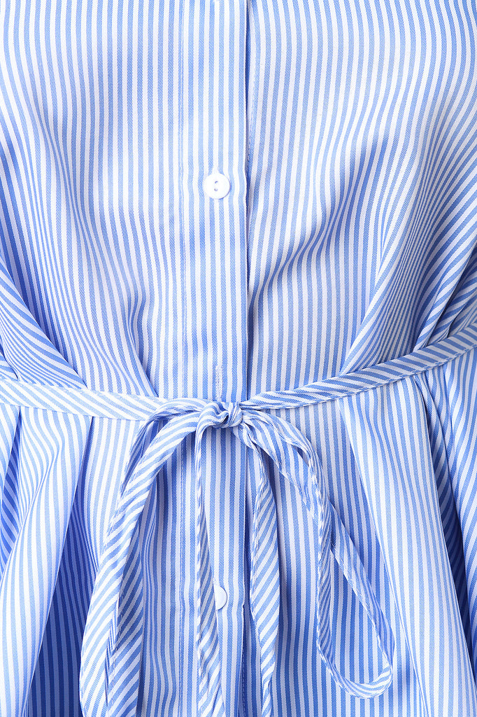 Striped Button-Up High Low Shirt Top