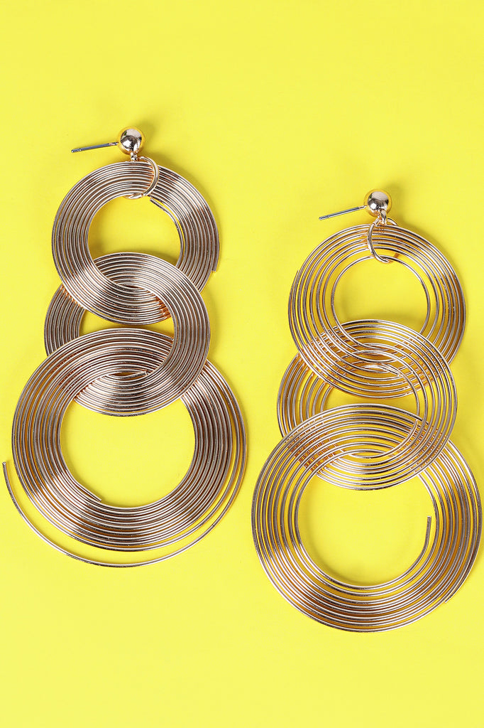 Interlocking Circular Drop Earrings