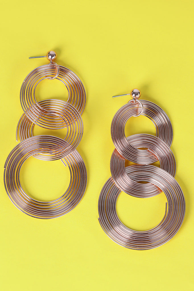 Interlocking Circular Drop Earrings