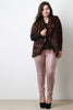 Striped Texture Faux Fur Vest