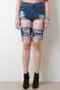 Distress Hole Bermuda Denim Shorts
