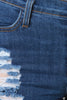 Distress Hole Bermuda Denim Shorts