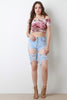 Distress Hole Bermuda Denim Shorts