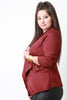 Zipper Trim Draped Open Front Blazer