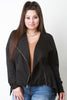 Zip Up Handkerchief Blazer Jacket