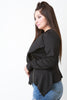 Zip Up Handkerchief Blazer Jacket