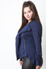 Zip Up Handkerchief Blazer Jacket