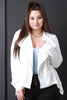 Zip Up Handkerchief Blazer Jacket