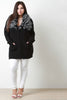 Zip-Up Faux Fur Collar Chunky Cardigan