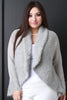 Shearling Trim Open Front Sweater