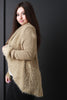 Shearling Trim Open Front Sweater