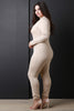 Jersey Knit Mock Neck Long Sleeves Jumpsuit