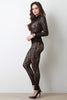 Belted Long Sleeve Lace Jumpsuit