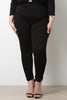 Solid Jersey Knit Wide Waistband Leggings