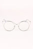 Oversized Clear Lens Open Wire Framed Glasses