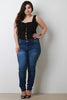 Raw Cut Hem Slight High Rise Jeans