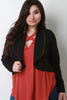 Lace Back Zipper Trim Crop Blazer Jacket