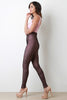 Two Tone Ruched Mesh Jumpsuit
