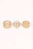Filigree Rhinestone Ring Set