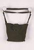Vegan Nubuck Hoop Accent Crossbody Bag