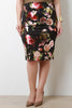 Floral Print High Waist Pencil Midi Skirt