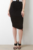 High Waisted Asymmetrical Cinched Midi Skirt