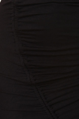 High Waisted Asymmetrical Cinched Midi Skirt