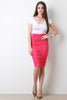 High Waisted Asymmetrical Cinched Midi Skirt
