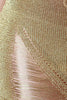 Shredded Semi-Sheer Metallic Loose Knit Mini Skirt